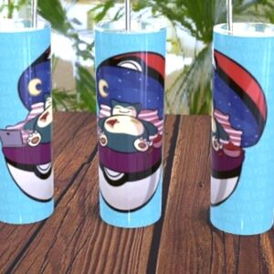 Blue Tumbler snorlax with Cartoon Design